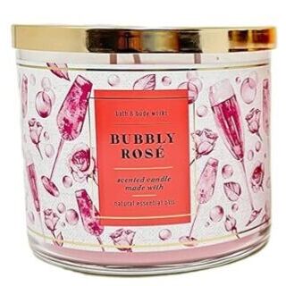 Vela de 3 mechas Bubbly Rose de Bath and Body Works.