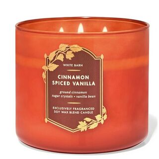 Cinnamon Spiced Vanilla Vela de 3 mechas de Bath and Body Works